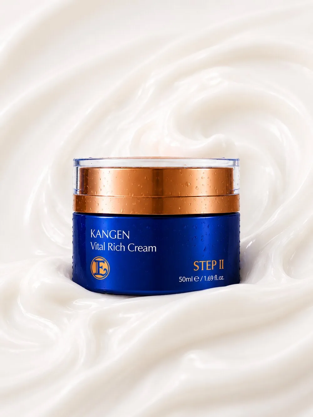 Kangen Vital Rich Cream—Step II jar set in cream texture, 50ml